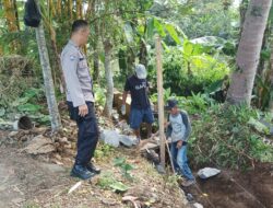 Cipta Kondisi, Polsek Ciamis Monitoring Pembangunan TPT di Desa Imbanagara