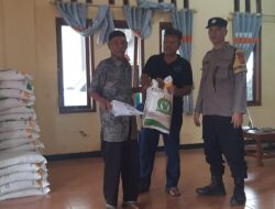 Polsek Cisaga Polres Monitoring Penyaluran Pangan Cadangan Besar Pemerintah di Desa Cisaga