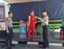 Cipta Kondisi, Satuan Samapta Polres Ciamis Patroli Dialogis Sasar ke SPBU Imbanagara Ciamis