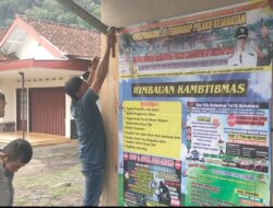 Berantas Judi Online, Polsek Cipaku Polres Ciamis Pasang Himbauan di Tempat Publik