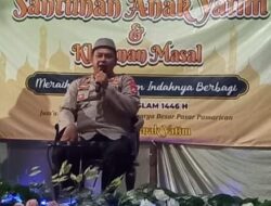 Polsek Pamarican Polres Ciamis Siagakan Anggota di Acara Santunan Komunitas ke Anak Yatim