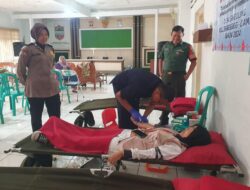 Polsek Ciamis Polres Ciamis Monitoring dan Ikut Donor Darah di Desa Saguling