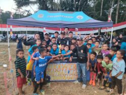 Polsek Cipaku Pengamanan Sepak Bola Anak Peringatan HUT ke-79 RI Tingkat Desa Sukawening