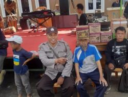 Polsek Lakbok Polres Ciamis Monitoring Lomba dan Musik Semarak HUT ke-79 RI di Desa Sukamulya