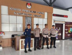 Ops Mantap Praja, Polres Ciamis Siagakan Personel PAM di Kantor KPU Ciamis