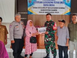 Polsek Kawali Polres Ciamis Awasi Penyaluran BLT DD ke 12 Warga Desa Citereup