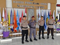 Ops Mantap Praja, Polres Ciamis Siagakan Personel PAM di Kantor KPU Kabupaten Ciamis