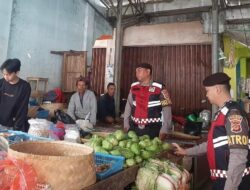 Cegah Penimbunan Bahan Pokok, Sat Samapta Polres Ciamis Patroli di Pasar Subuh Ciamis