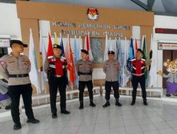 Cipta Kondisi, Polres Ciamis Patroli Dialogis ke Kantor KPU Ciamis Pastikan Kondusifitas
