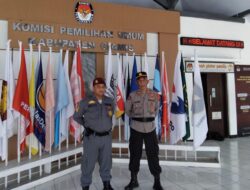 Ops Mantap Praja, Polres Ciamis Siagakan Personel PAM di Kantor KPU Kabupaten Ciamis