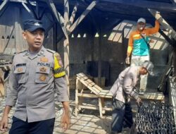 Polsek Banjarsari Polres Ciamis Datangi TKP Kebakaran Pabrik Kopra di Langkapsari*