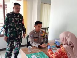 Polsek Cikoneng Polres Ciamis Monitoring dan Ikut Donor Darah di Desa Gegempalan