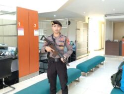 Cegah Tindak Kriminalitas, Anggota Satuan Samapta Polres Ciamis Bersiaga di BNI Ciamis