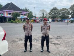 Petugas Pos Yan Ops Lilin Lodaya 2024 Polres Ciamis Patroli di Kawasan Terminal Ciamis