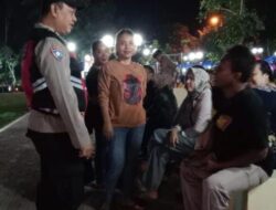 Cipkon Di Jam Rawan, Personel Polsek Sukadana Polres Ciamis Patroli Kamtibmas Hingga Subuh