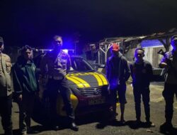 Berikan Rasa Aman, Personel Polsek Kawali Polres Ciamis Patroli Dialogis di Malam Hari